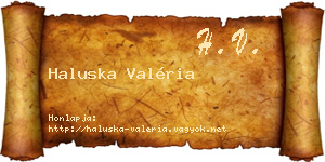 Haluska Valéria névjegykártya